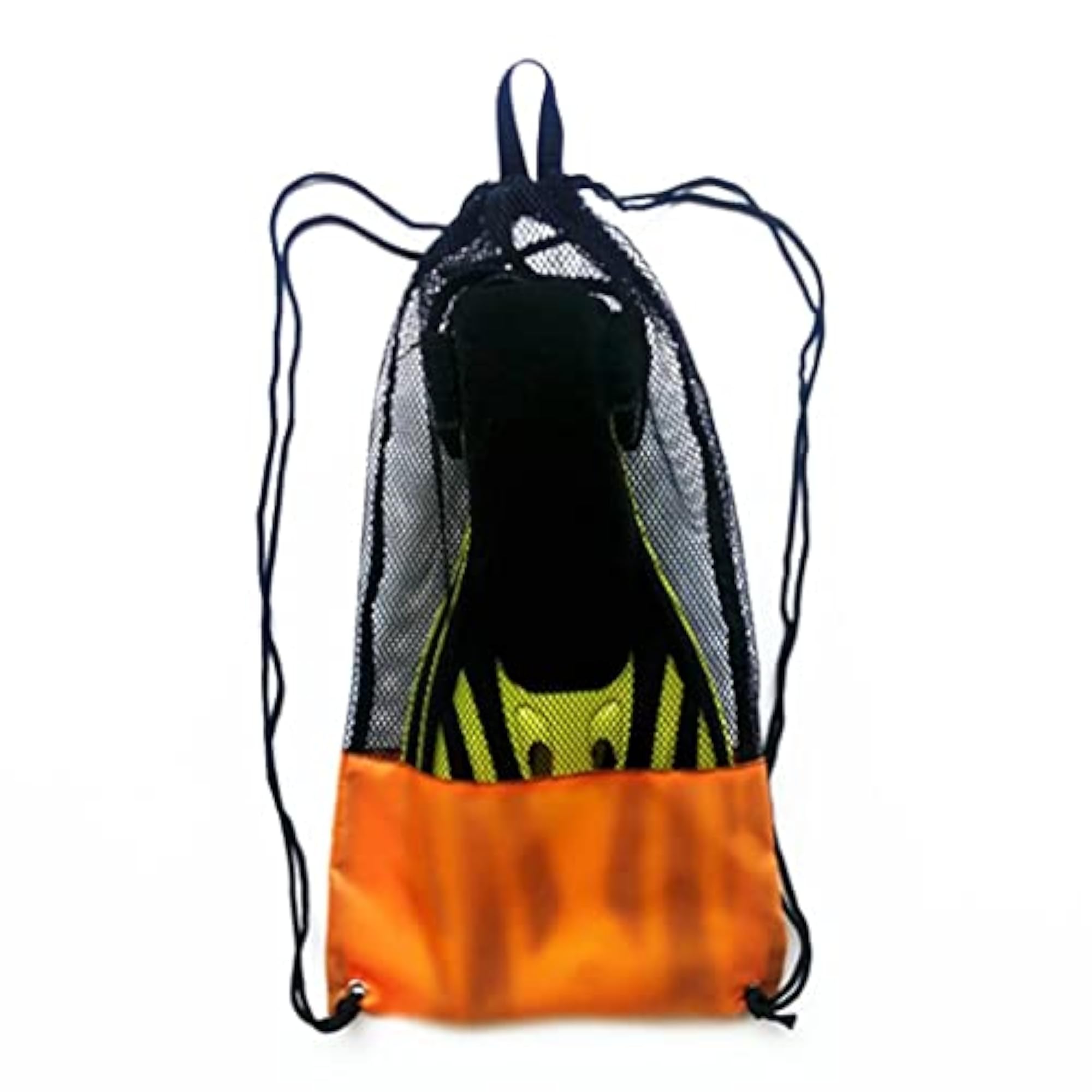 2xMesh Drawstring Bag for Snorkeling Gear, Orange