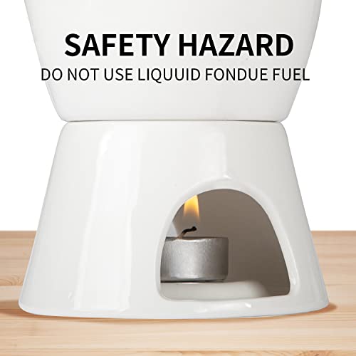 Deluxe Chocolate Fondue Kit with 4 Forks & 4 Dipping Bowls, Premium Ceramic Melting Pot for Cheese, Tapas & More - Image 2