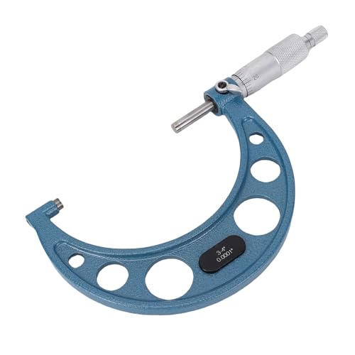 Luocute Juego de Micrómetro Exterior, Micrómetro de Maquinista de 3-4 Pulgadas de Precisión de 0,0001 Pulgadas con Yunque de Carburo de Tungsteno, para Medir el Espesor del Diámetro de