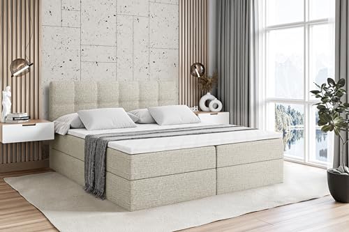 ALTDECOR Boxspringbett mit Matratze und Lattenrost, Boxbett, Topper,...
