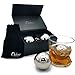 CHEERS 2 STK Whisky Steine Edelstahl Eiswürfel Wiederverwendbar im Geschenkset mit Samtbeutel- Gin Zubehör für Whiskyliebhaber - Kühlsteine - Whiskey Steine aus Metall - Eiswürfel Edelstahl Kugel
