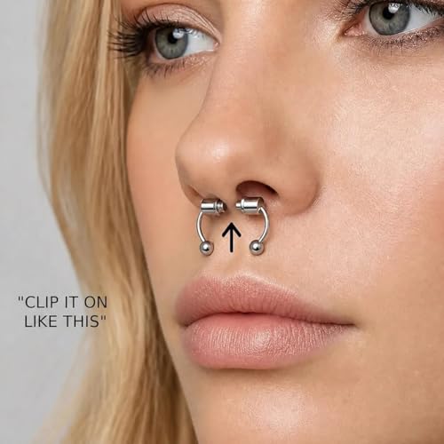 Image of Via Mazzini Surgical Steel Clip-On No-Rusting Magnetic Punk Septum Clip For Men And Women (NR04929)
