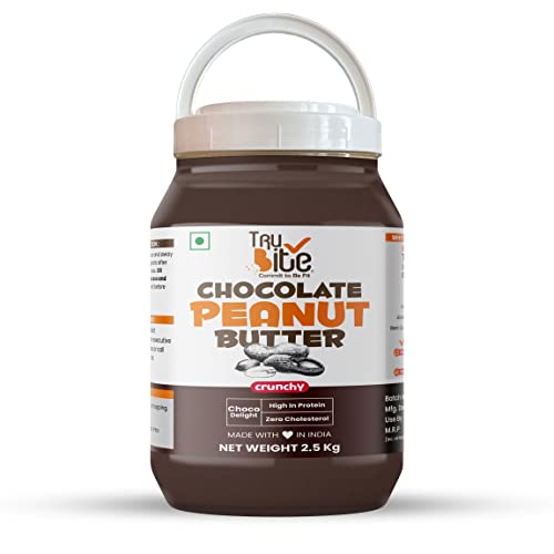 Image of Trubite Chocolate Peanut Butter (Crunchy) (2.5 kg) | High in Protein | Goodness of Dark Chocolate | No Cholesterol | Rich in Antioxidant (2.5KG)