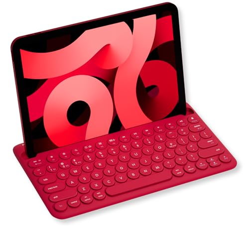 Macally Bluetooth Tablet Keyboard - Multi Device Wireless Keyboard for Phone, iPad mini/Pro, Android - Rechargeable with Built in Stand and Quiet Keys