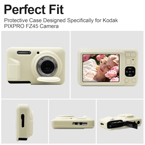 Funda de silicona para cámara Kodak PIXPRO FZ55 beige miniatura 3