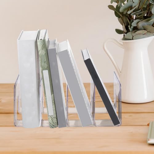 Serre-livres transparents à 4 compartiments Cabilock en plastique rigide et compact