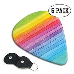 Lot de 6 médiators rayés arc-en-ciel pour guitare acoustique, guitare électrique, basse, ukulélé – fins, moyens et épais… - Les Beatles, Paul McCartney, John Lennon, RIngo Starr, George Harrison Lot de 6 médiators rayés arc-en-ciel pour guitare acoustique, guitare électrique, basse, ukulélé – fins, moyens et épais… – Image 2