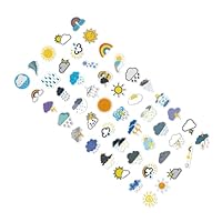 Vaguelly 50pcs Weather Stickers Decals Set for Luggage Water Bottles Laptops Cartoon Adhesive Weather Symbols Pack for Travel Outdoor Use
