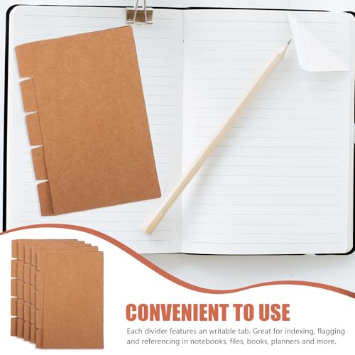 Separadores de carpeta de papel marrón para organización de oficina POPETPOP 3