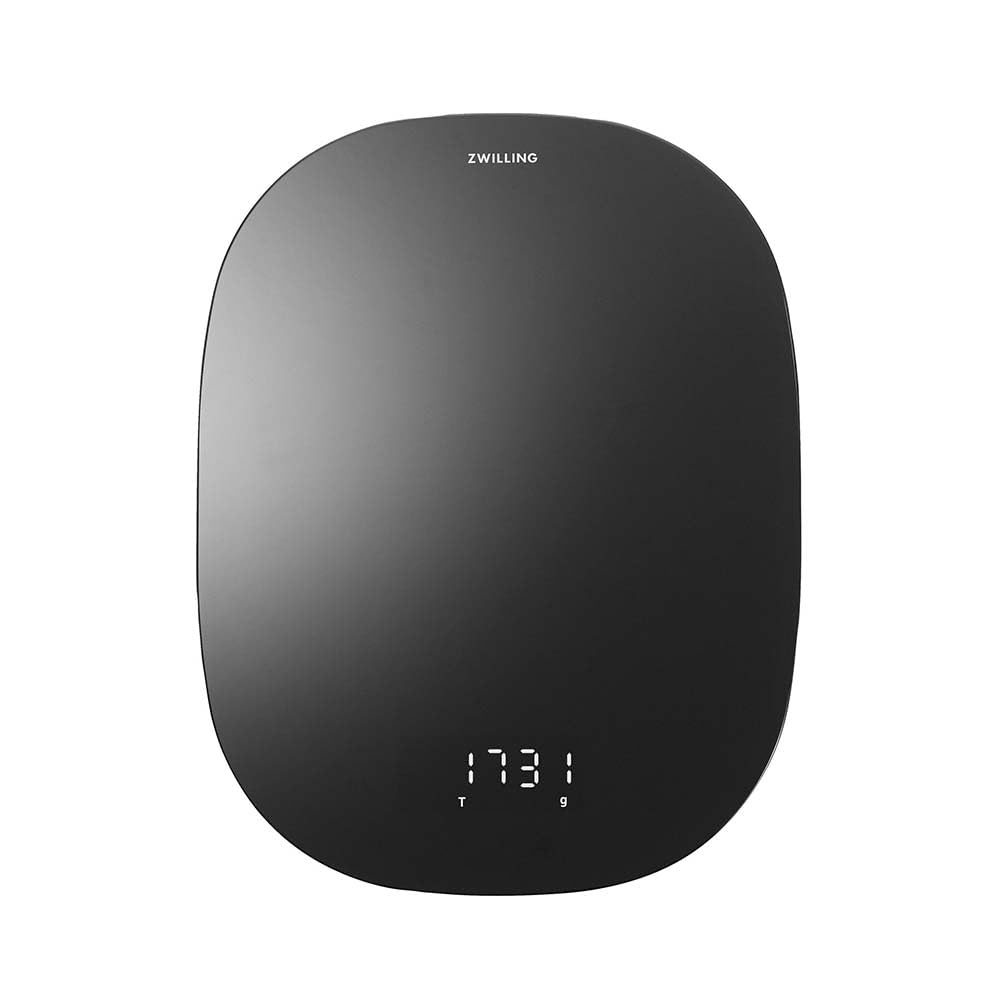 ZWILLING ENFINIGY Balanzas digitales de cocina, Función de tara, Hasta 10 kg, Puerto de carga USB, Negro