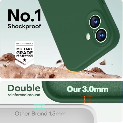 Image of LOVE 3000 Designed for iPhone 17 Case, Premium Silicone [Compatible with Magsafe][Soft Anti-Scratch Microfiber Lining] Shockproof Protective Phone Case for Men Women 6.3 inch, Green