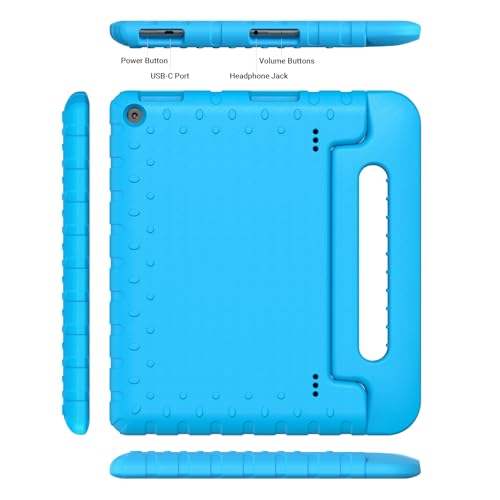 Thoreta for Amazon Fire hd 10 Tablet case Kids 5th/7th/9th Generation 2015/2017/2019 Released, Shockproof Lightweight Protective Cover with Portable Handle Stand for Boys Girls, Blue by Thoreta - Image 6