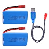 2 Pcs 3.7v 780mah jst 25C Li -po Battery with 3.7v jst USB Charger Fits for WLtoys V686 V626 V636 Q222 RC Drone Spare Parts