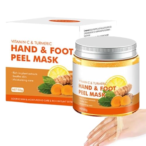 Creme Eclaircissante peau Noir Puissant,Peeling Visage Puissant Au Curcuma,Masque exfoliant peel-off pour les mains et les pieds,Creme éclaircissant pour les genoux et les chevilles