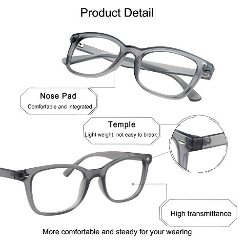 Image of YEIN Blue Light Blocking Glasses, Photochromic Gray Sunglasses, Anti Eyestrain, Computer Reading Glasses, for Women /Men