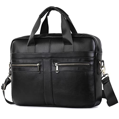 SPAHER Borsa Porta PC 15,6 Pollici Borsa per PC Portatile Notebook Borsa 24 Ore Ventiquattrore Vera Pelle Borse Valigetta Uomo Borsa Cartella Portadocumenti da Ufficio Lavoro Regalo per Uomo