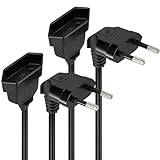 Rallonge Avec Prise Européenne: Ce modèle mini rallonge electrique transforme facilement n'importe quelle prise européenne en prise de courant et est compatible avec une grande variété d'appareils. Le modèle prise coudée prend en charge un maximum de 2,5 a/250 v avec une section de conducteur de 0,75 mm² (longueur 0,3 m).