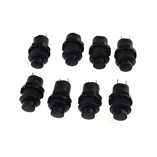 60% Off Discount Auleswet Mini Push Button Switch Self Locking Latching 12mm Diameter 12v Round Black Cap 8pcs On Off Switch Spst Tactile for Circuit Board for Radio Boat