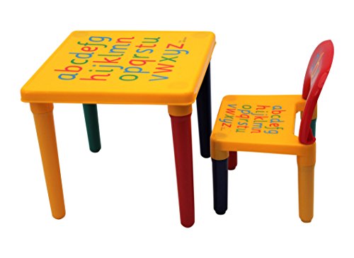 HH Home Hut Table and Chair Set Childs ABC Play Alphabet Childrens...