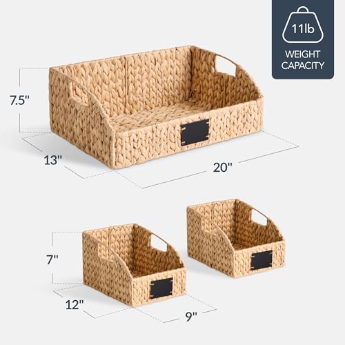 Best-Choice-Products-Water-Hyacinth-Pantry-Storage-Baskets-Wicker-Baskets-wBuilt-in-Handles-Handwoven-Shelf-Baskets-for-Organizing-Pantry-Organizers-and-Storage-3-Pack-Natural