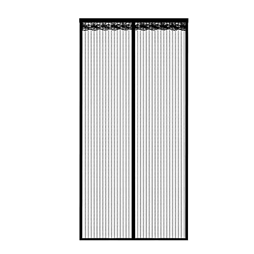 Puerta de malla magnética, puertas de malla de alta resistencia autoadhesivas Zhiwei con imanes, mantiene alejados a los insectos, se adapta a puertas de hasta 37 x 82 pulgadas (Black) Cover