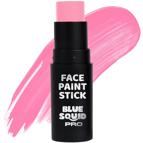 Blue Squid PRO Pastel Pink Face Paint Stick - Waterproof Body Paint for Adults & Kids Pink Eye Black Baseball Eyeblack Softball -Hypoallergenic TwistUp NonToxic Makeup Stick for Cosplay Sports & SFX