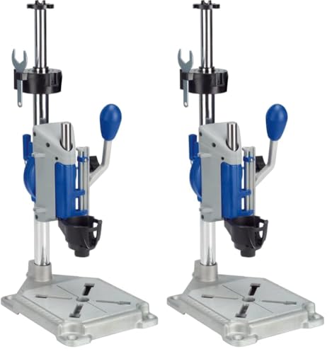 Image of Dremel Drill Press Rotary Tool Workstation Stand with Wrench - Mini Portable Press & Tool Holder - 2 Inch Depth- Ideal for Drilling Perpendicular and Angled Holes - 220-01 (Pack of 2)