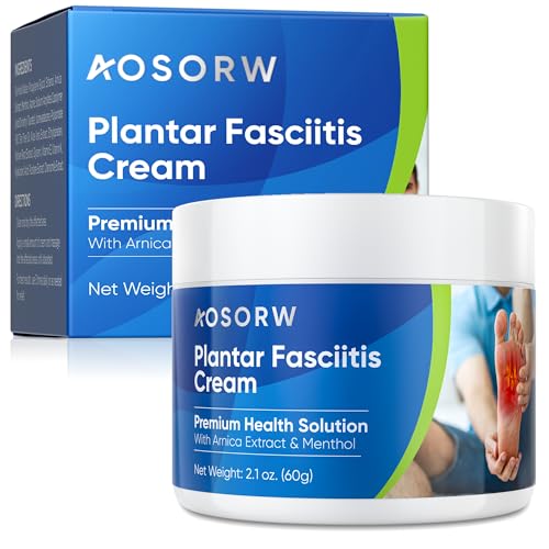 AOSORW Plantar Fasciitis Relief Cream - Natural Herbal Formula for Foot Heel Spur Ankle Leg & Hand Discomfort - Premium Health Care Products - 60g