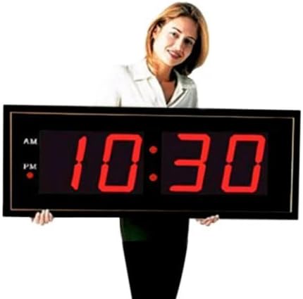 Large Digital LED Clock - Giant 8" Numeral Red LED Wall Clock With Remote Control