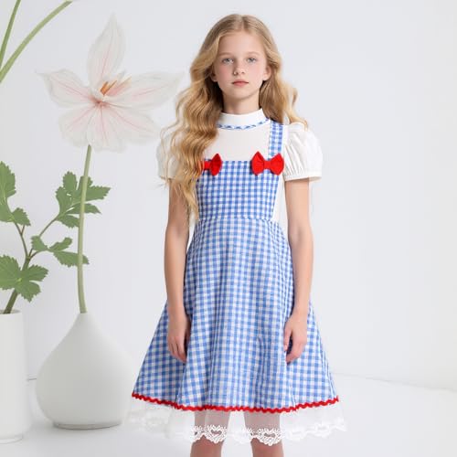 Disfraz de cuadros azules para niñas miniatura 4