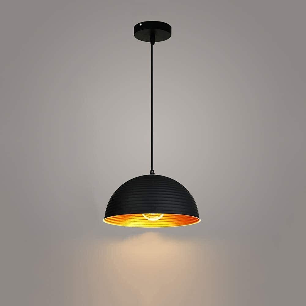 Lámpara de techo moderna colgante E27 negra para cocina y restaurante