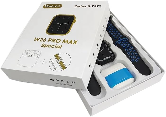 W26 Pro Max Smart Watch displaying detailed heart rate and blood pressure monitoring information