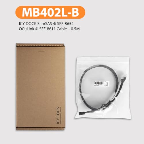 Cable ICY DOCK MB402L-B SlimSAS 4i a OCuLink 4i 0.5 m miniatura 6