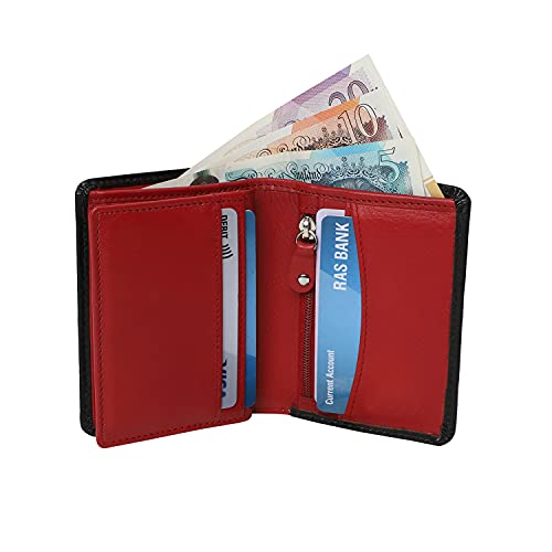 Mens Small Wallet Tactical Bifold Wallets for Men RFID Blocking Protector Money Cards Holder, Zipped Coin Pocket Wallet, Gifts for Men #8154