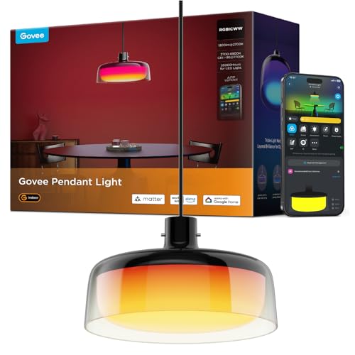 Govee Pendant Light for Kitchen Island, Three-Layer RGBIC Smart Lighting, Matter Compatible, 1300LM...