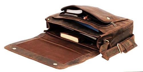 Maletín de cuero marrón para laptop 16 pulgadas miniatura 6