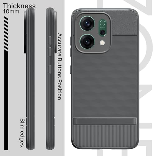Image of Pikkme Back Cover for Oppo Reno 14 5G Camera Protection 3D Hexa Cube Design Silicone Protective Bumper Case (Grey)
