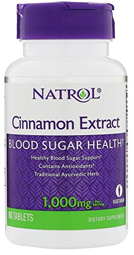 Natrol Cinnamon Extract 1000mg, 80 Tablets (Pack of 4)
