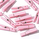 60PCS Baby Shower Clothespin Games Girl Plastic Mini Clothes Pins 1.4 inch for Party Decorations,DIY Crafts (Pink)