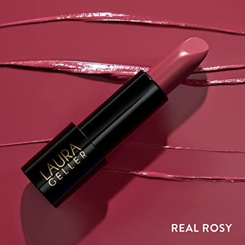 Laura Geller New York Modern Classic Lipstick - Real Rosy - Ultra-Rich Color - Luxurious And Lightweight - Cream Finish #TOP3