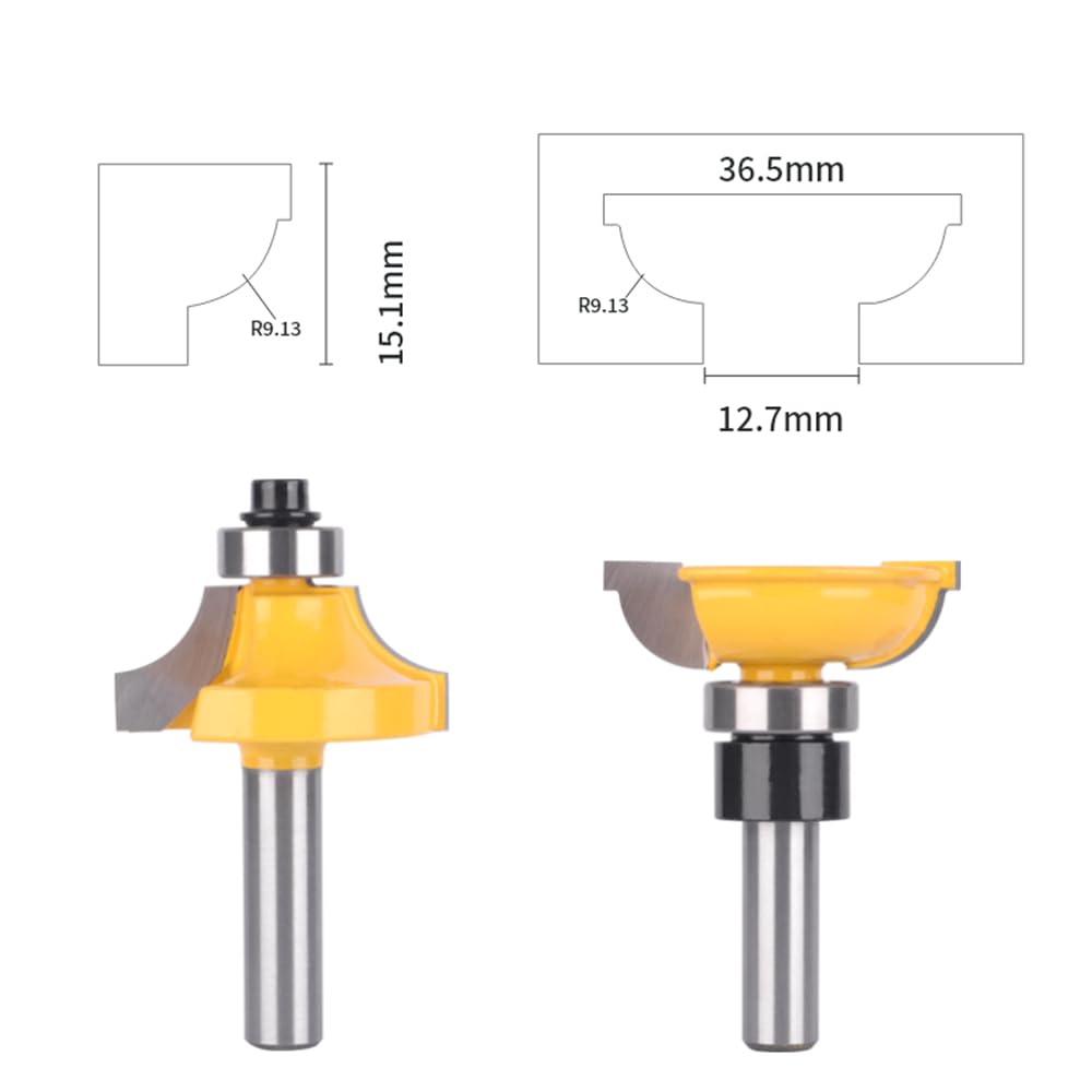 2 szt. 8mm 12mm 12.7mm klasyczny Cove Stile & zestaw szyn Router Bit frez do drewna do drewna Bit frez czołowy frezy trzpieniowe narzędzie(12.7mm shank)