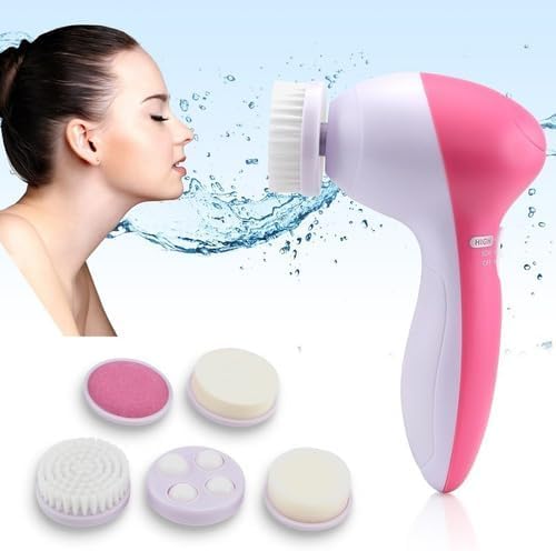 Massageador Rotativo Rosto 5 Em 1 Limpeza Cuidado Facial, Resgate Fisio, Sem Cor Escova facial massa