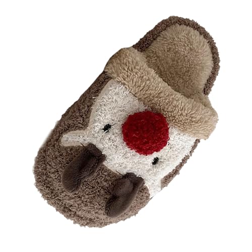 RTPR Calor de invierno para el hogar antideslizante zapatillas de casa de vaca para hombres y mujeres en casa, zapatillas de algodón, dibujos animados lindo hogar, cálidas zapatillas de algodón