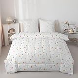 Linfye Couette 200x200 cm Pois colorés – Couette Imprimée Pois Mignons 4...