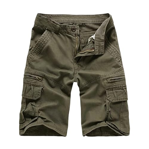 Short de travail robuste homme en jean coton multipoches avec ceinture