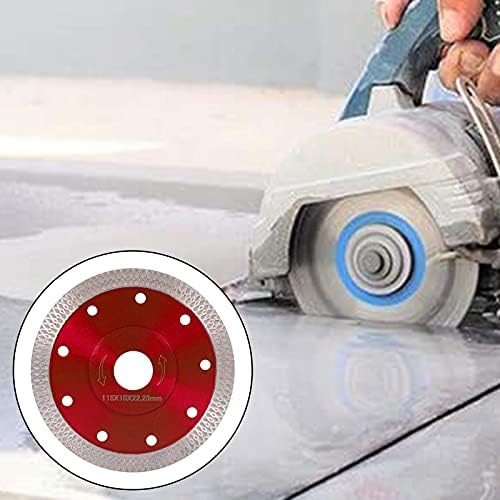 115mm 4.5" Diamond Cutting Discs for Angle Grinder, Super Thin Porcelain Cutting Blade Dry/Wet Angle Grinder Wheel Disc for Cutting Porcelain Tiles Granite Marble Ceramics Reinforced Concrete (Red)