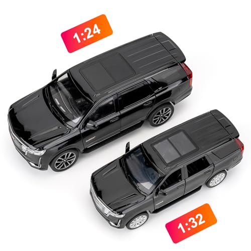 1:24 Escalade SUV Car Model, Alloy Pull Back Toy Car Diecast Toy Vehicle with Sounds&Lights for Kids and Adults, Model Cars Gift Black - Image 5