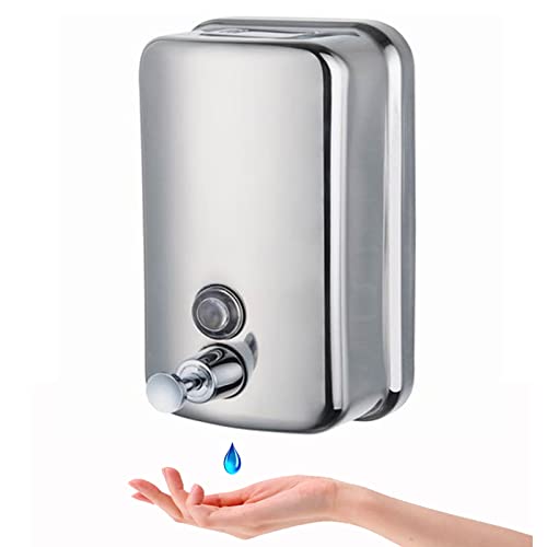 Commercial Soap Dispenser Wall Mount 304 Stainless Steel Soap Dispenser For Bathroom Toilet Kitchen Hotel School 34Oz/1000Ml #TOP5
