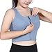 JOAU Women's Zip Front Medium Support Cross Back Wirefree Yoga Sport Bras Crop Tank Top Push Up Stretch Full Cover Bralettes