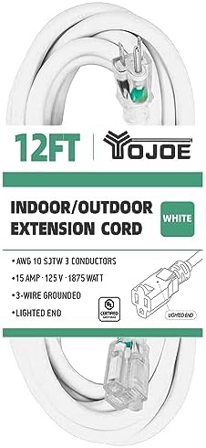 PLUGTUL 25 FT 12/3 Outdoor Extension Cord Waterproof, Heavy Duty 12 Gauge SJTW E